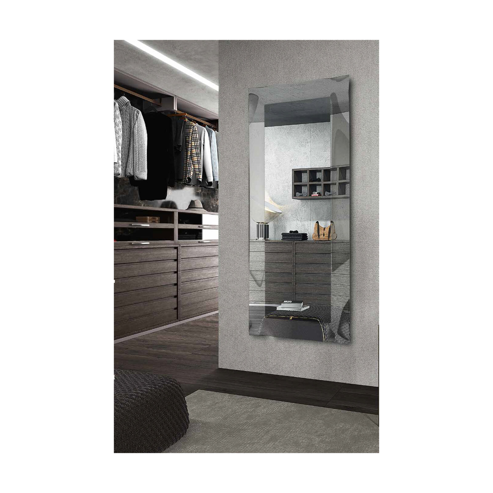 Lustro Meridiana 169x68cm Grey Smoke Silver